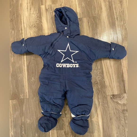 VTG NFL Kids Touchdown Mighty Mac Sports Cowboys 18 Months Snowsuit One Piece